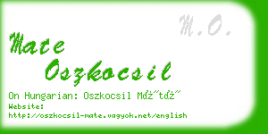 mate oszkocsil business card